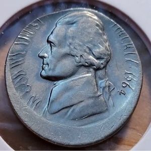 Amazing 1964 Jefferson Error Nickle. Broad Strike Error